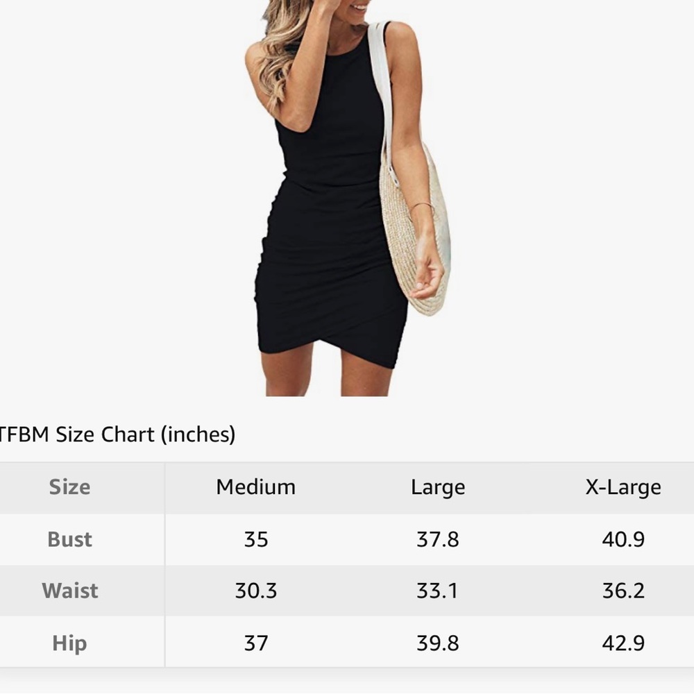 BTFBM Sleeveless Black Wrap Bodycon Dress Sz L Spring Summer Beach Party Vacay - Picture 8 of 11